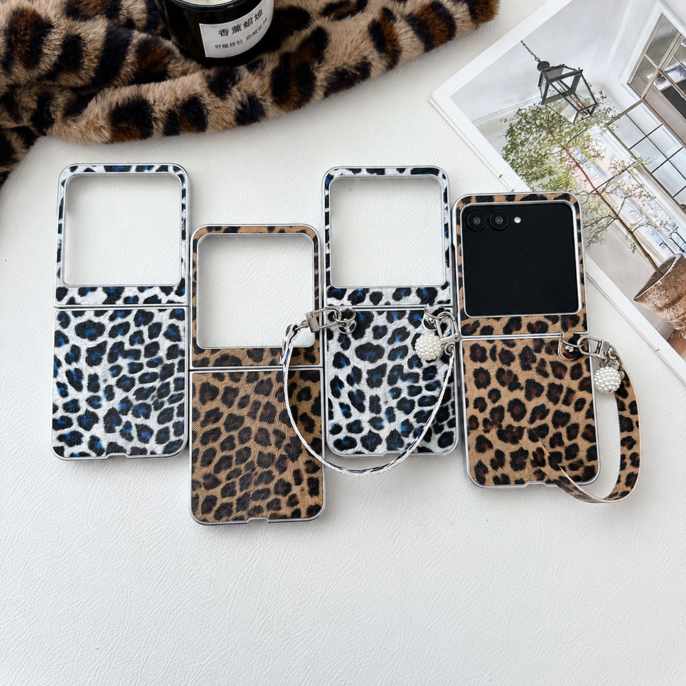 Phone Cases With Camera Cover - Funda plegable con estampado de leopardo