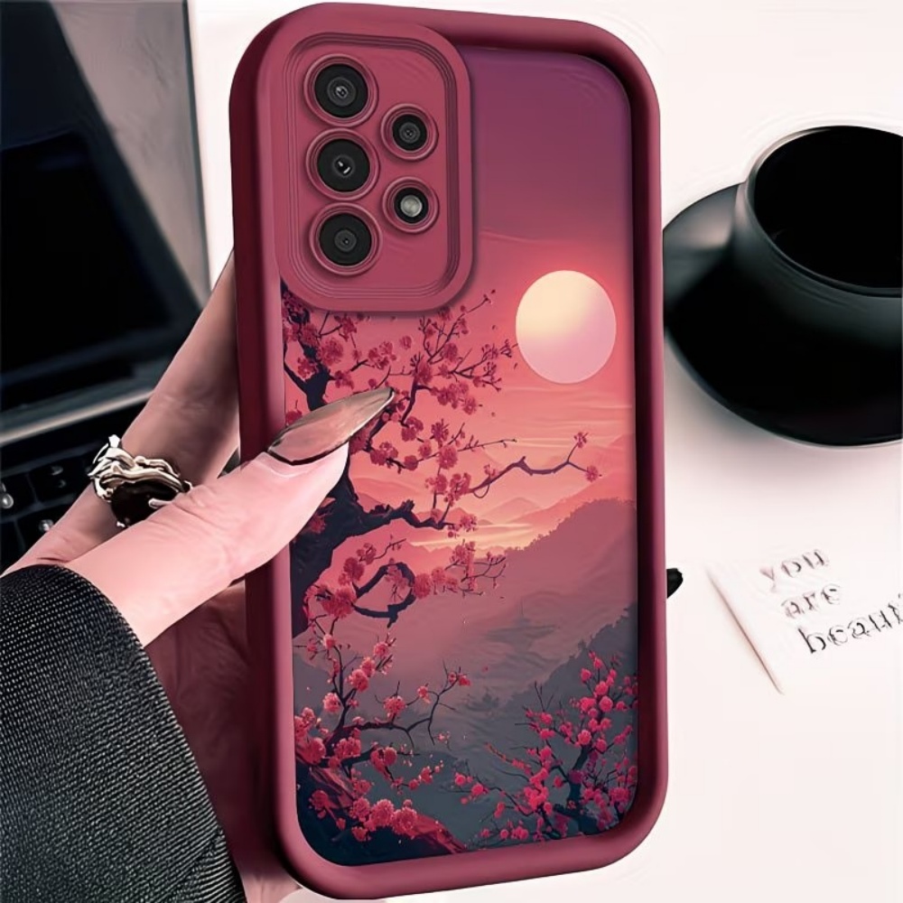 Phone Cases Red - Funda Roja Anticaída Sunset Mountain Peak