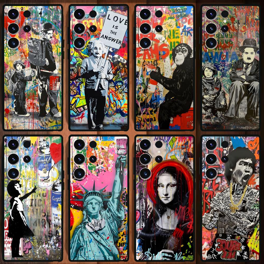 Phone Cases Drawing - Banksy Graffiti Art funda de teléfono