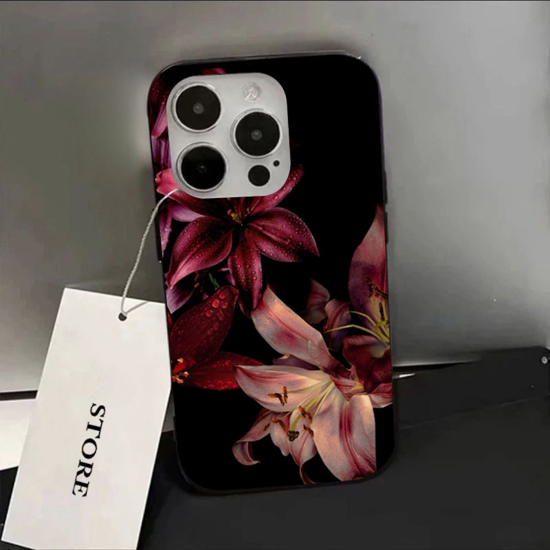 Phone Cases Red - Funda de teléfono elegante con flor