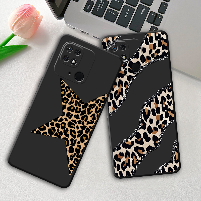 Phone Cases Drawing - Funda con estampado de leopardo y